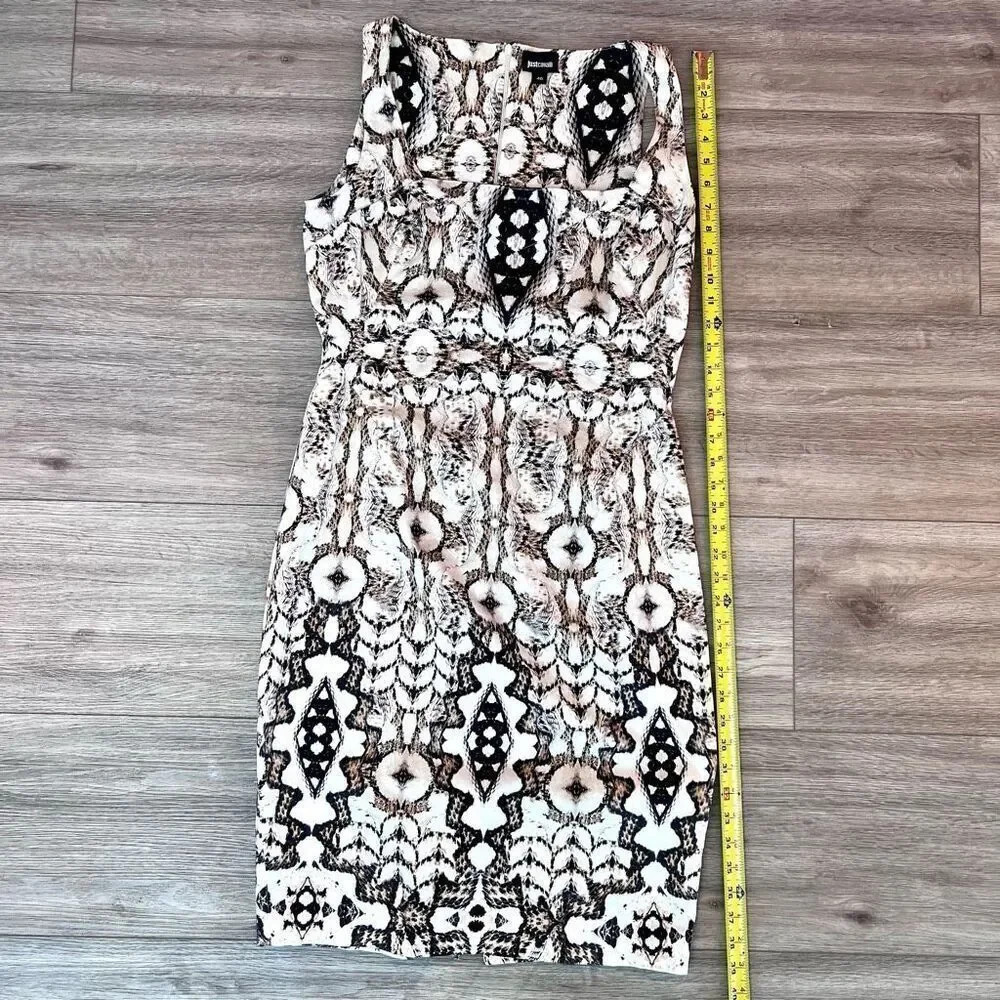 Just Cavalli Womens Multicolor Square Neck Sleeveless Apache Shift Dress Size 46